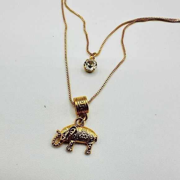 Elephant Layered Gold Necklace Ray Jewelry - Picture 3 of 5